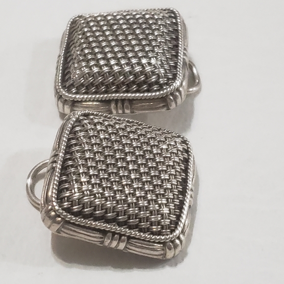 Vintage JOHN HARDY Mesh Square Earrings - Picture 5 of 7